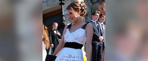 canadian teen makes graduation dress out of homework to