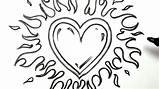 Easy Heart Drawings Drawing Cute Cool Hearts Flames Graffiti Simple Draw Clipart Fire Designs Boyfriend Cliparts Clip Sketches Him Kids sketch template