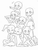Chibi Cute Base Template Pose Coloring Pages sketch template