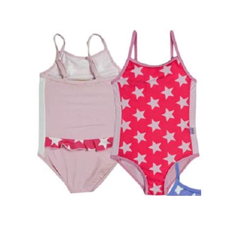 Girls One Piece Bathers Sizes 2 3 4 5 6 7 8 Purple Pink Stars Swimwear