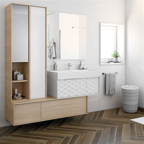meuble de salle de bains effet bois  blanc en  meuble de salle de bain salle de bain