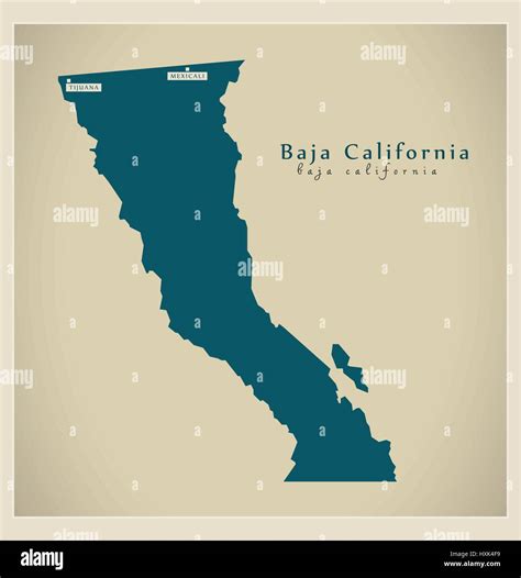 modern map baja california mx stock vector image and art alamy