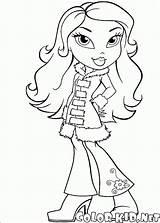 Coloring Fashion Dolls Pages Colorkid Bratz Print Girls sketch template