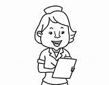 Colorear Enfermera Enfermeira Infermiera Enfermeras Desenho Disegno Sonriente Infermera Sorridente Medicos Sorrir Dottoressa Dibuixos Profesiones Acolore Bimbo Dibuix Pediatrician sketch template