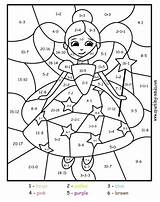 Color Number Fairy Addition Subtraction Coloring Math Sparkling Minds Worksheet Pdf Print sketch template