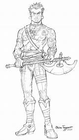 Orc Half Female Barbarian Template Sketch sketch template