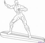 Surfer Silver Draw Drawing Step Drawings Marvel Paintingvalley sketch template