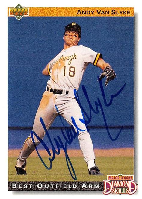 Andy Van Slyke Autographed Baseball Card Pittsburgh