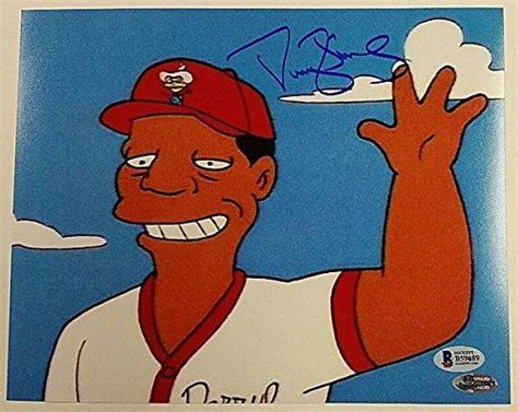 darryl strawberry signed  photo  simpsons mets   beckett authentication