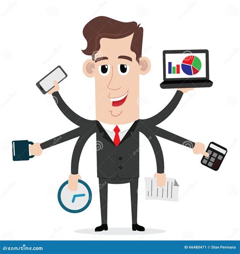 businessman  multitasking  multi skills stock vector