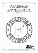 Coloring Logo Pages Soccer Cool Feyenoord Logos Clubs Rotterdam Mandale Juventus Madrid sketch template