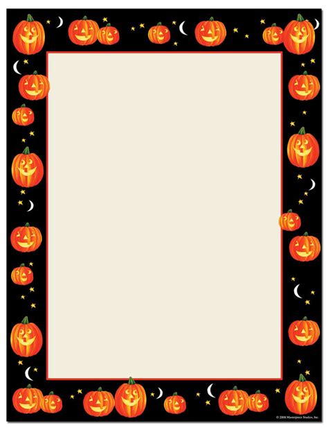 printable halloween stationery borders
