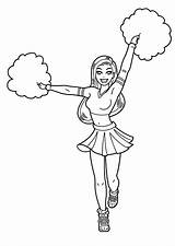 Cheerleader Coloring Pages Drawing Color Print Place Team sketch template