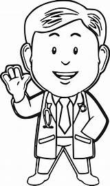 Doctor Coloring Pages Kids Nurse Drawing Male Clipart Cartoon Printable Dr Color Woman Print Stethoscope sketch template