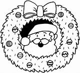 Wreath Christmas Santa Coloring Pages Printable Categories sketch template