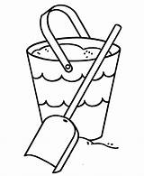 Bucket Cliparts Coloring Preschool Pages Sand Spade Beach Buckets Pre Colouring Print sketch template