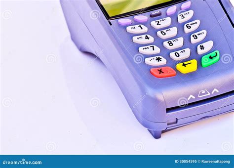 portable credit card terminal stock image image  store customer