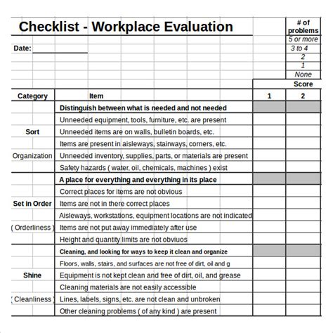 6 Excel Checklist Templates – Samples Examples And Formats Sample