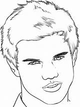 Twilight Lautner Face sketch template