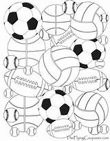 Sports Coloring Pages Colouring Kids Sport Printable Football Adults Balls Themed Drawing Printables Sheets Theflyingcouponer Equipment Soccer Boys Adult Print sketch template