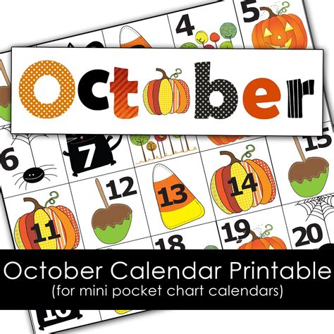 october printable calendar calenrae