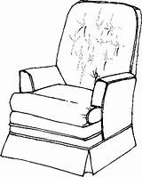 Coloring Pages Armchair Furniture Kids sketch template