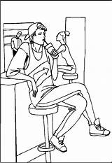 Jugendlicher Milchshake Trinkt Ausmalbild Malvorlage sketch template