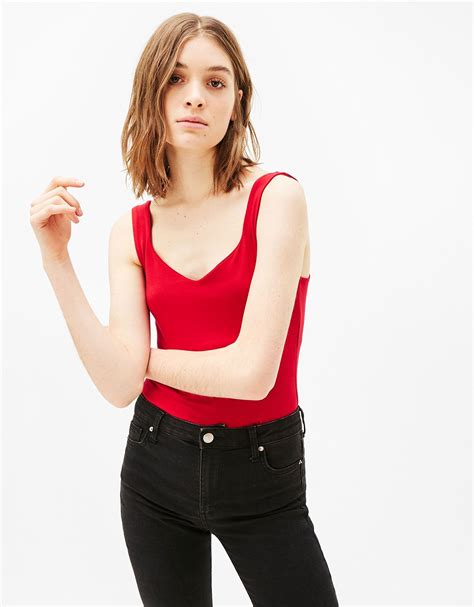 heart neckline  shirt discover     items  bershka   products