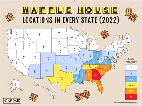 The Number Of Waffle Houses In Every State [map] Sports Hip Hop