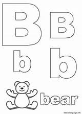 Coloring Alphabet Bear Cute Pages Printable sketch template