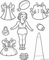 Paper Coloring4free Dolls 2021 Coloring Pages Printable Girls Doll Template Vintage sketch template