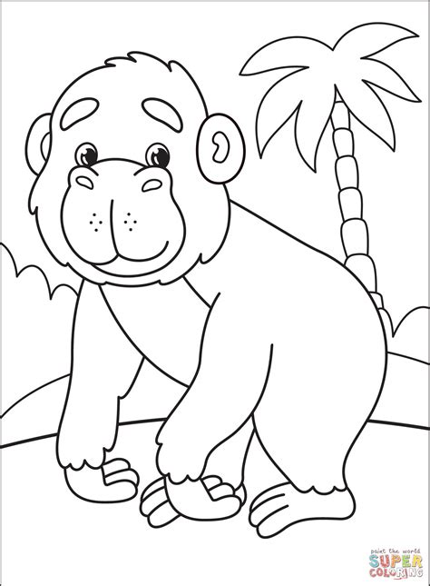 gorilla coloring page  printable coloring pages