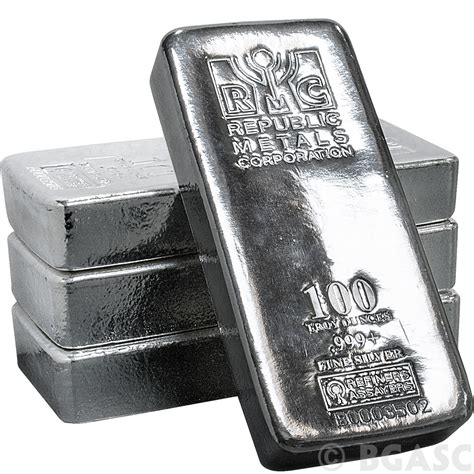 buy  oz silver bar republic metals rmc  fine cast bullion ingot