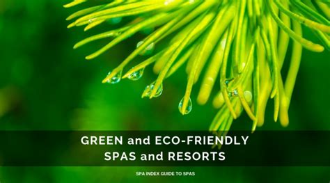green spas  eco friendly hotels  resorts