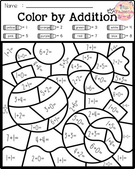 coloring pages winter colorcode math number addition math