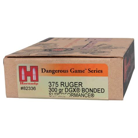 Hornady Dangerous Game 375 Ruger 300gr Dgx Bonded Rifle Ammo 20