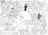Ghibli Colouring Traced Miyazaki Printable Cute Nachgezeichnet Habe Galery Coloringideas sketch template