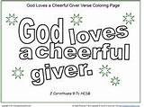 Giver Cheerful Coloring Bible God Kids School Loves Sunday Activities Pages Teach Giving Lesson Children Christmas Lessons sketch template