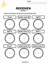 Rekenen Werkblad Klokkijken Tekenen Wijzers Groep Wiesewijs sketch template