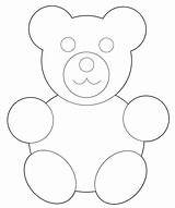 Bear Teddy Coloring Simple Pages Printable Drawing sketch template