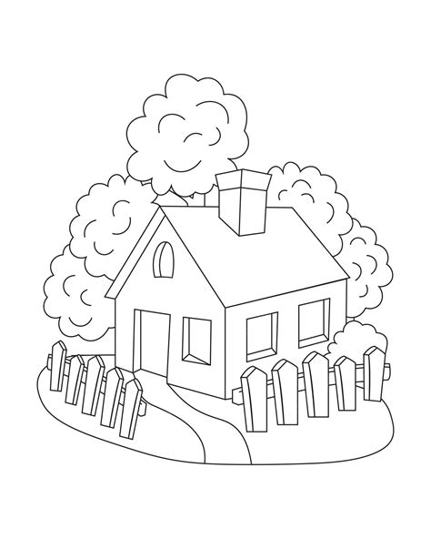 premium vector simple house coloring page village house coloring page