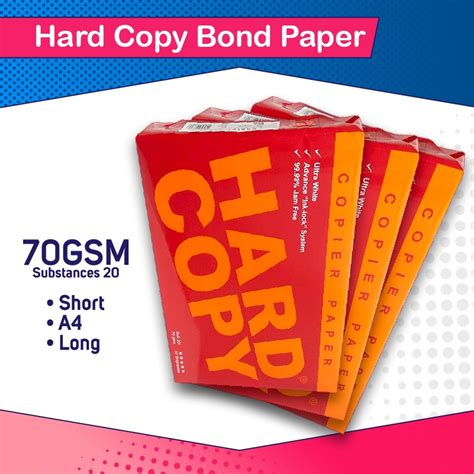 hard copy bond paper copy  bond paper gsm short  long