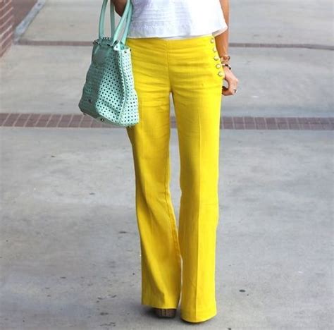 wide leg pant outfits for women sunshine yellow wide leg trousers fashion fashion outfits