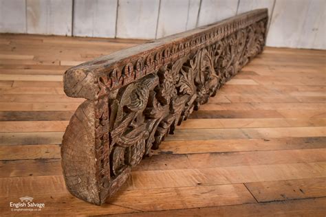 antique hardwood carved panel