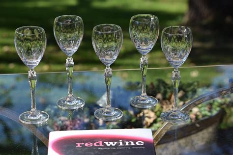 vintage crystal wine glasses set of 5 after dinner drink 4 oz wine