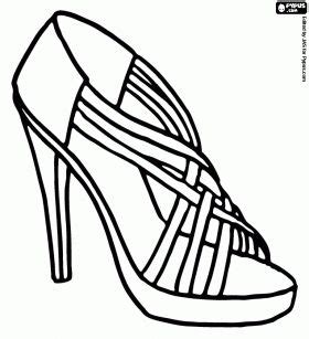 high heeled sandal coloring pages quilted shoes shoe design sketches