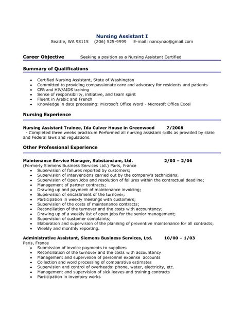 resume sample  nursing assistant jajanjajanhotel