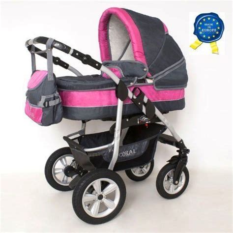 brand  coral baby pram  travel system car seat pushchair  uk delivery graphite
