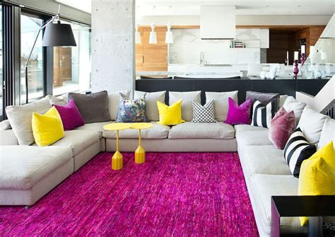trendy colorful modern living room  design