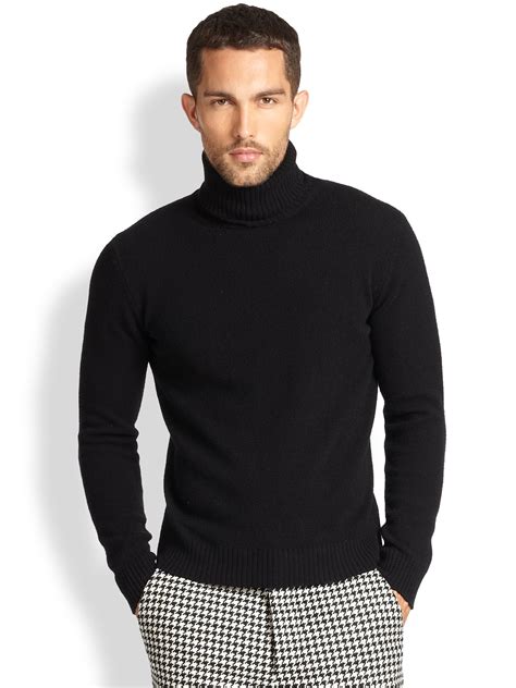 ami wool turtleneck sweater  black  men lyst